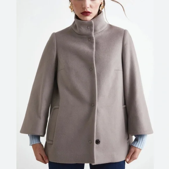 Stella McCartney Grey Cocoon Coat. Italian Size 40